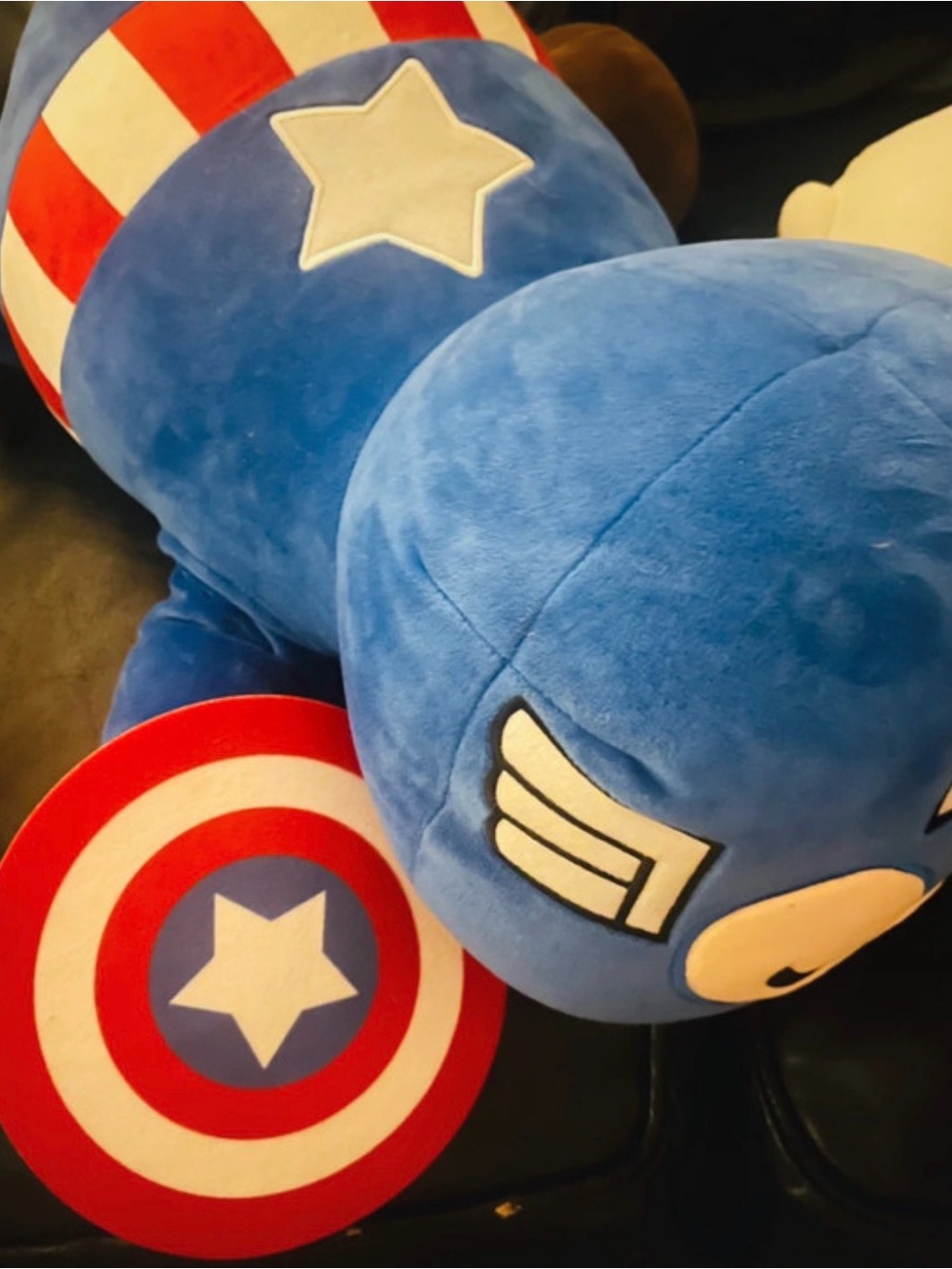 Blue Captain Shield Plush Toy - Kids Superhero Cuddle Buddy